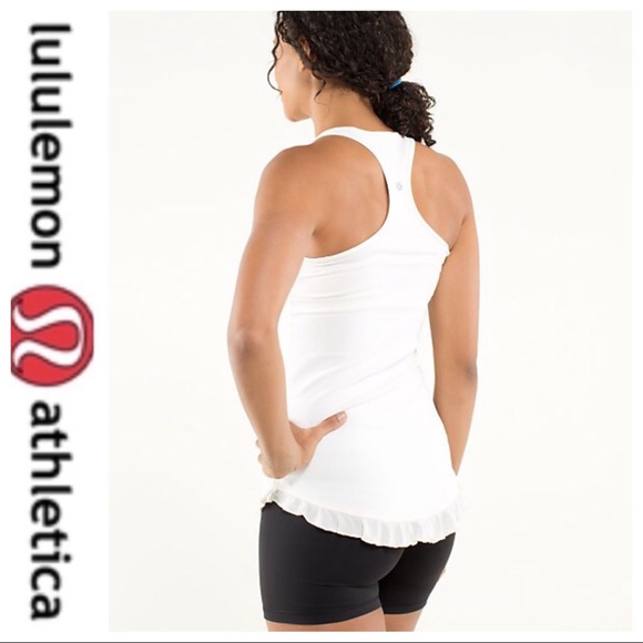 lululemon athletica Tops - 💕SALE Lululemon Off White Cool Racerback Ruffled